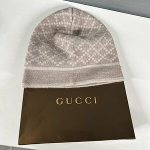 Gucci 100% Wool Diamond Knit Beanie